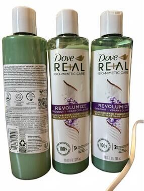 3x Dove RE+AL Bio-Mimetic Care Revolumize Conditioner 10 oz NEW